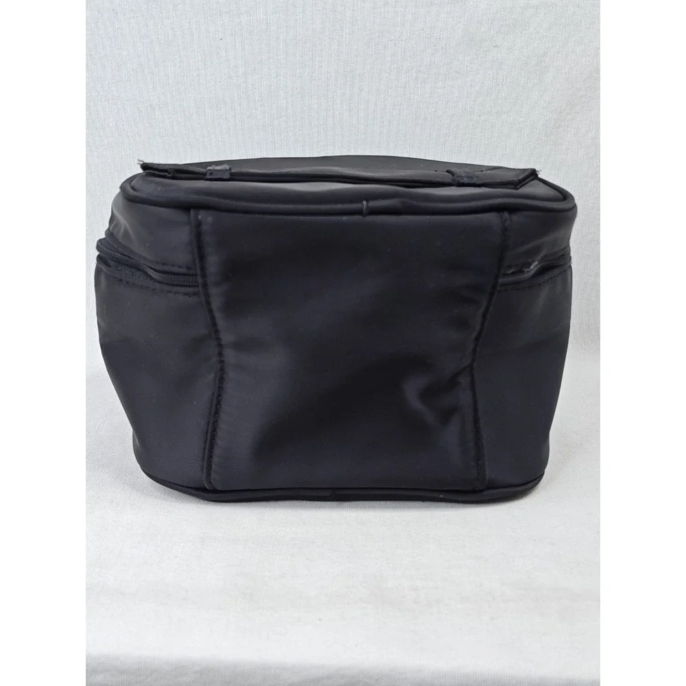 Giorgio Armani Black Soft Shell Cosmetic Makeup Bag Size 7 x 5 x 5 Lined Zip Top